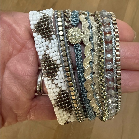 Victoria Emerson multi layered boho wrap bracelet with magnetic clasp. - Picture 3 of 5